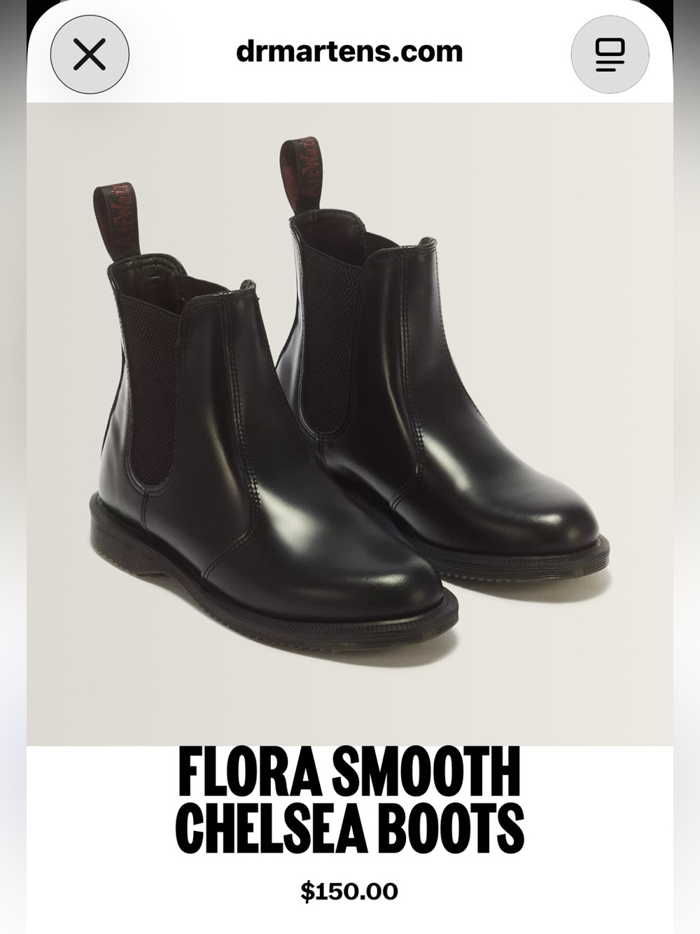 Dr. Martens Flora Chelsea Boots Black Polished Smooth Leather Women’s 8 - Picture 10 of 10